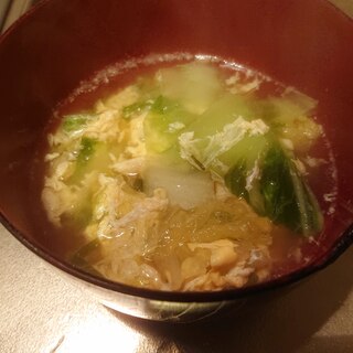 白菜卵スープ